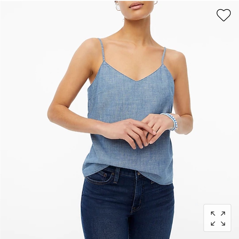 J.Crew Chambray Cami Top in med echo blue wash